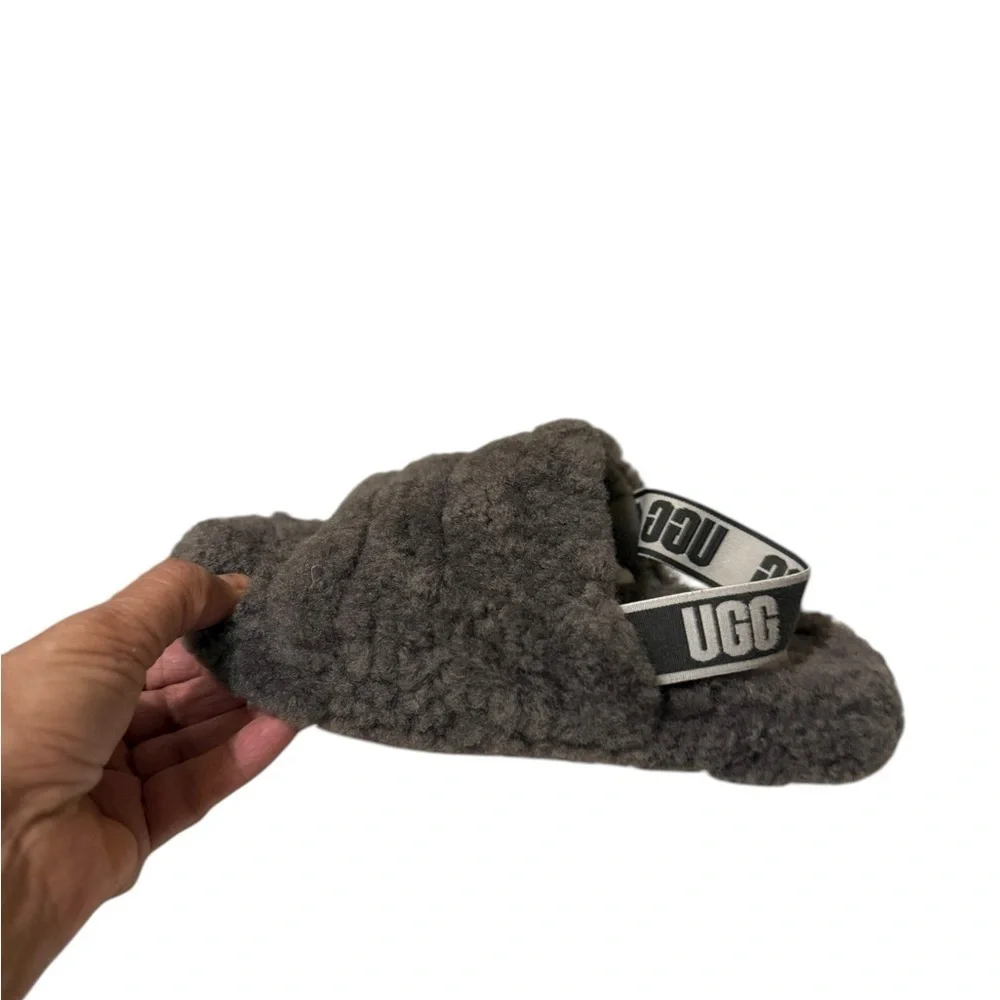 UGG Slippers Fluff Yeah Slides Fuzzy with Strap... Cozy Furry Slipper